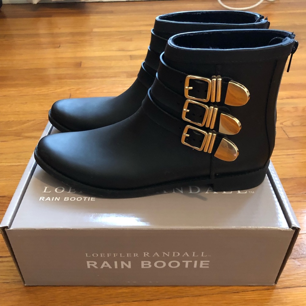 Black Loeffler Randall rain booties